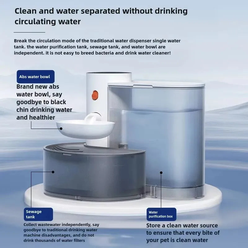 Dispenser Cat Water Fountain Moving Water Unplugged Automatic Water