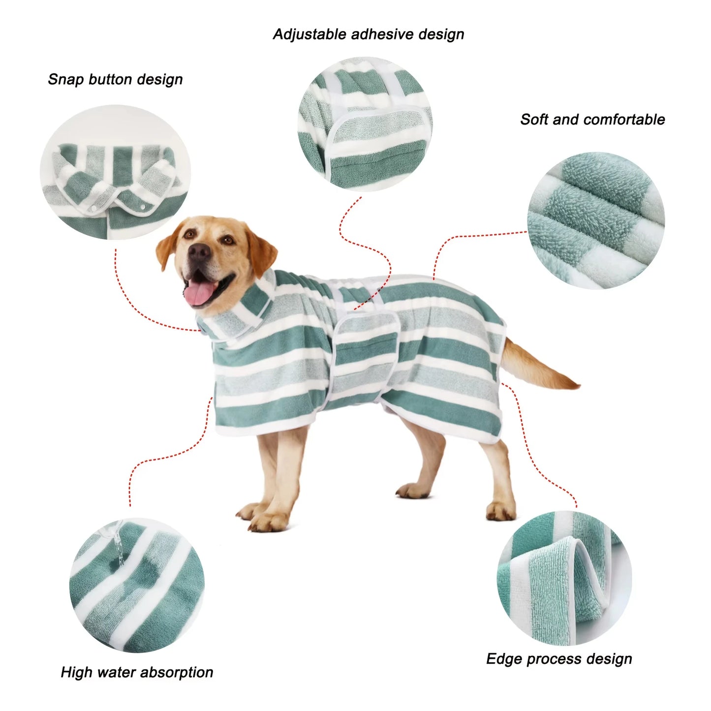 Dog Towel Pet Bathrobe, Fully Wrapped and Quick Drying, pet Quick