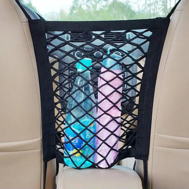 Car Storage Net Bag Between Seats Car Divider Pet Barrier Stretchable