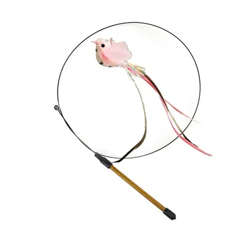 Simulation Bird Cat Toys Funny Interactive Peacock with Bell Cat Stick