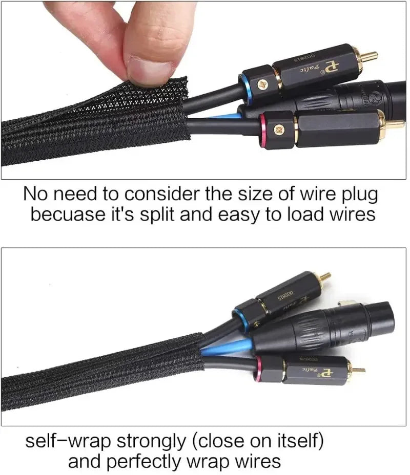 3M Black Insulated Braid Sleeving 19mm Tight PET Wire Cable Protection