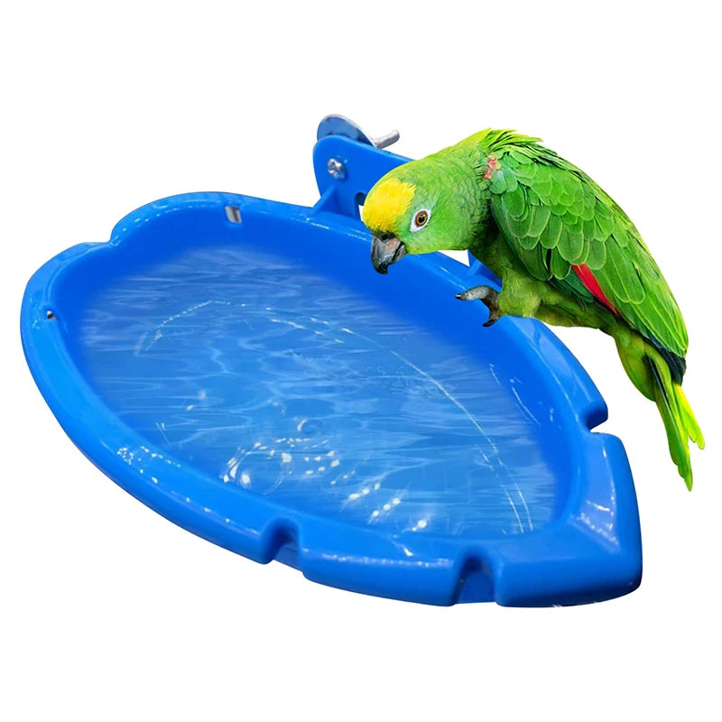 Parrot Food Tray Multifunction Creative Blue Bathtub Animal Cage