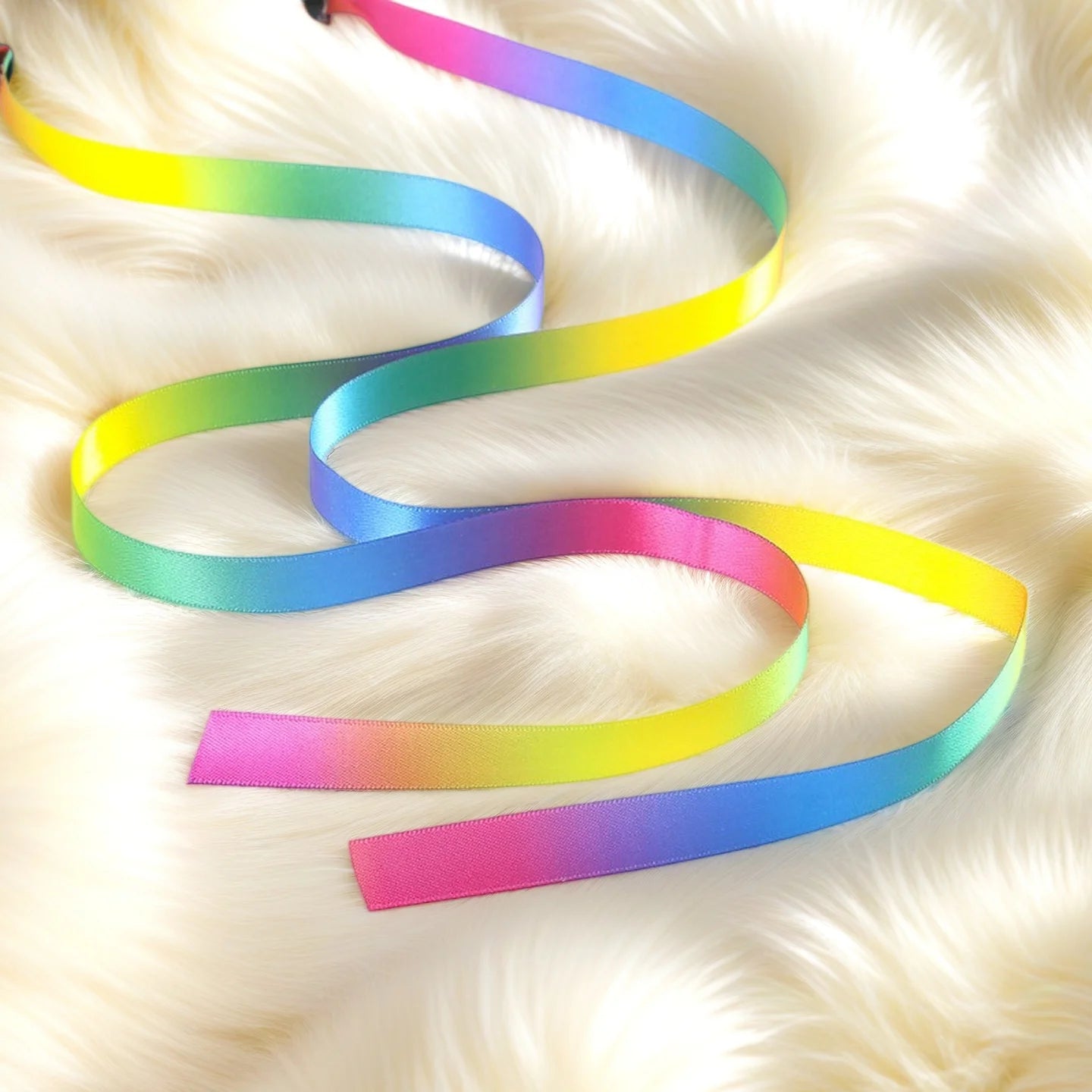 Interactive Coloured Ribbon Cat Toys Teasing Catd Stick Satin Ribbon