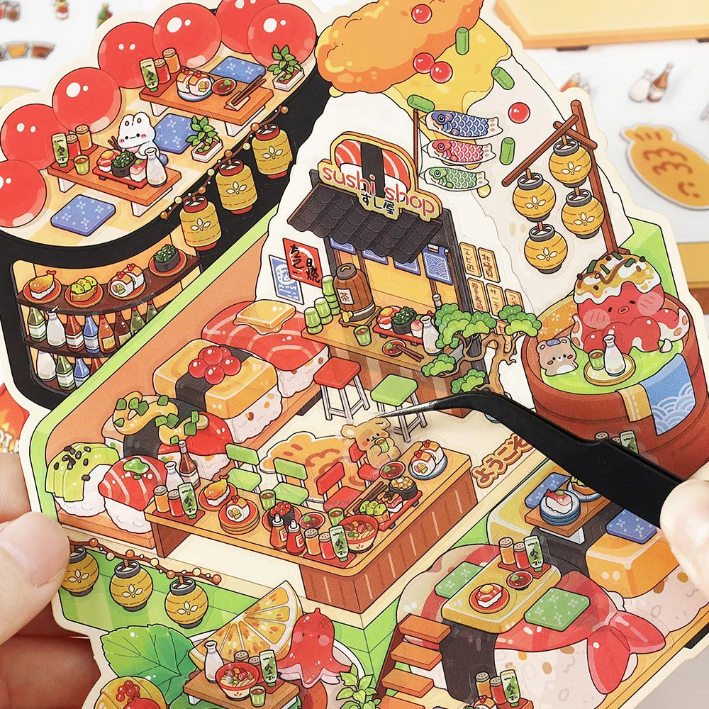 Dessert House 3D Visual Pocket House Scene Stickers Landscape Stickers