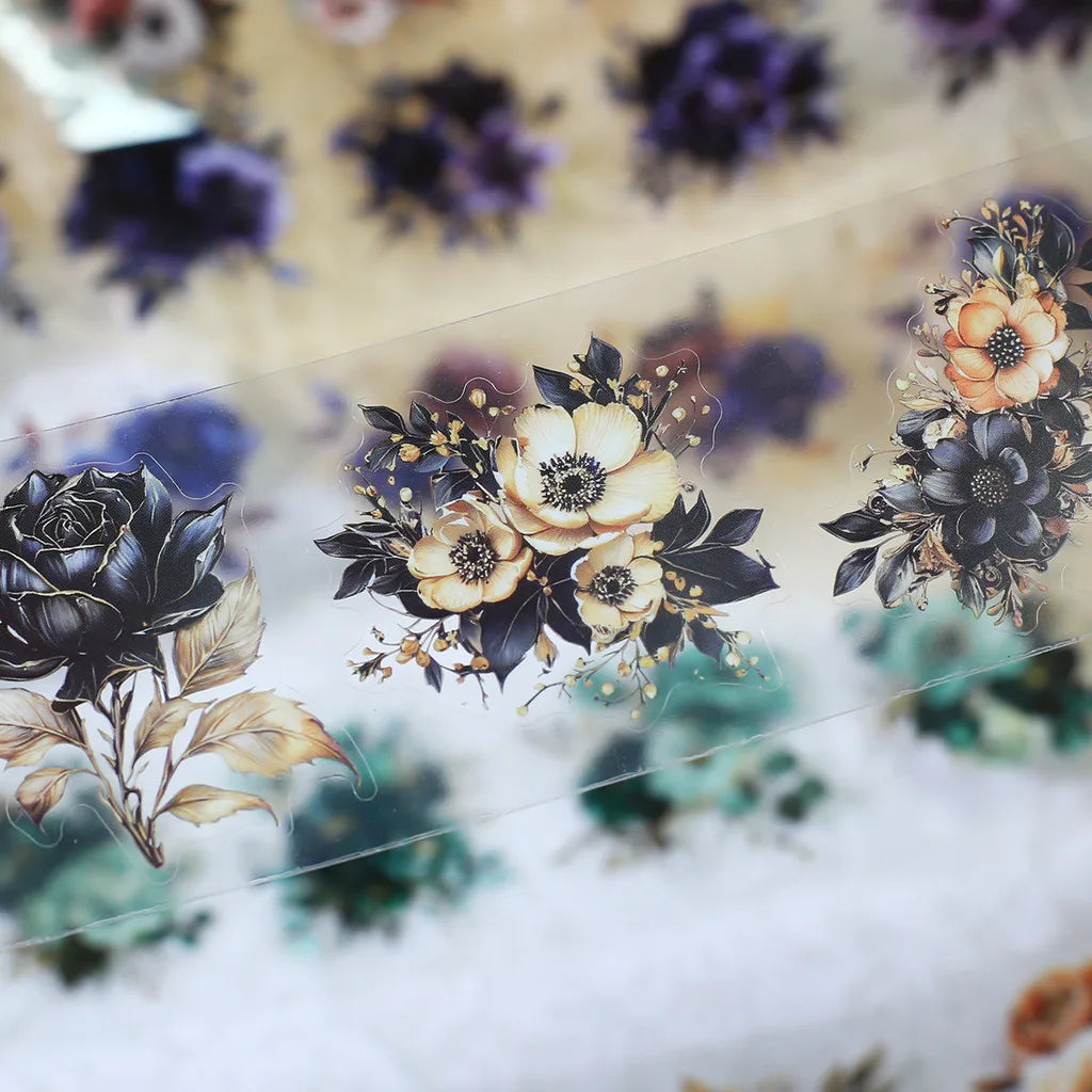 50mm*2m Vintage Floral Tape Self-Adhesive Scrapbooking PET Material
