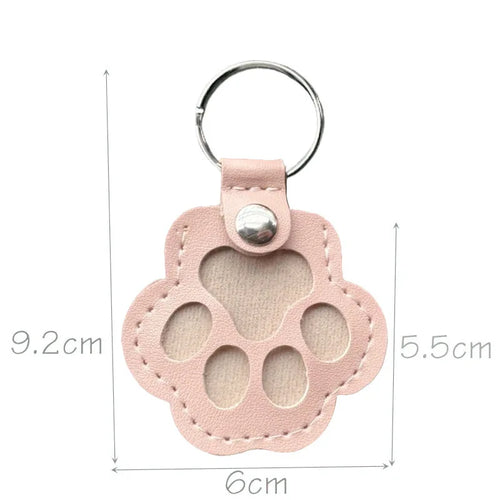 Leather Keychain Creative Pet Shelter Storage Ornament Cat Dog Hair