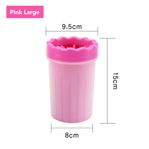 1Pc Pet Plastic Foot Wash Cup S L XL Large size silicone brush Dog cat