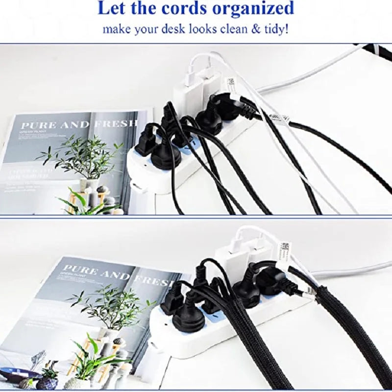1M 3M 5M Braided Cable Sleeve PET Nylon Wrapping Cable Casing Cable