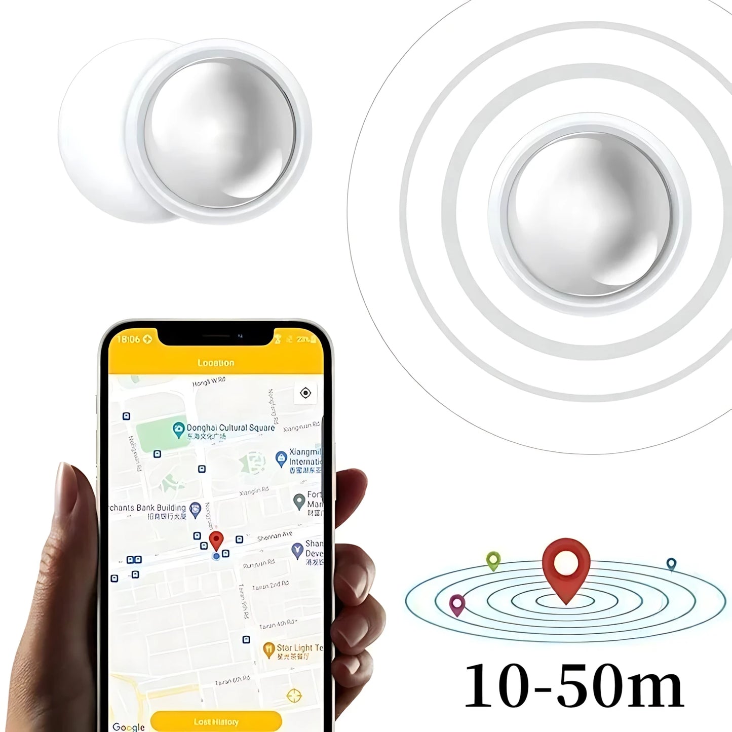 Smart Bluetooth Mini GPS Tracker Work with Android&iOS System