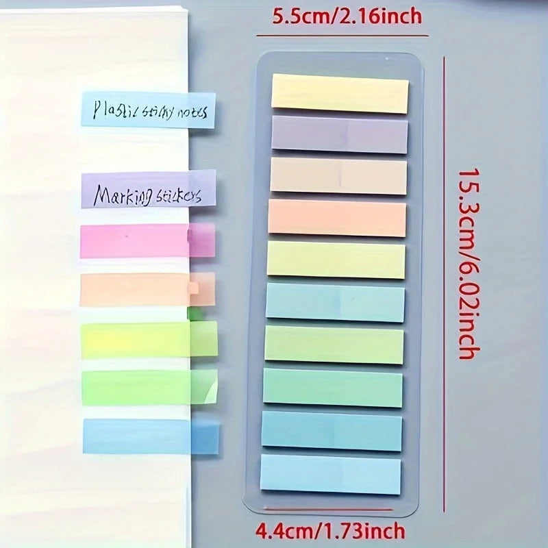200Pcs European Retro Fluorescent PET Transparent Self-Adhesive Sticky