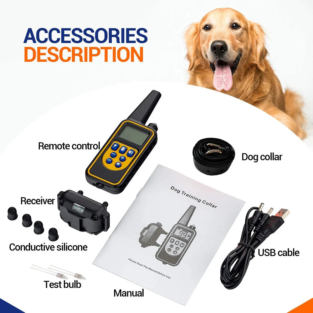 Electric Dog Training Collar Detachable Bark  Rechargeable Anti