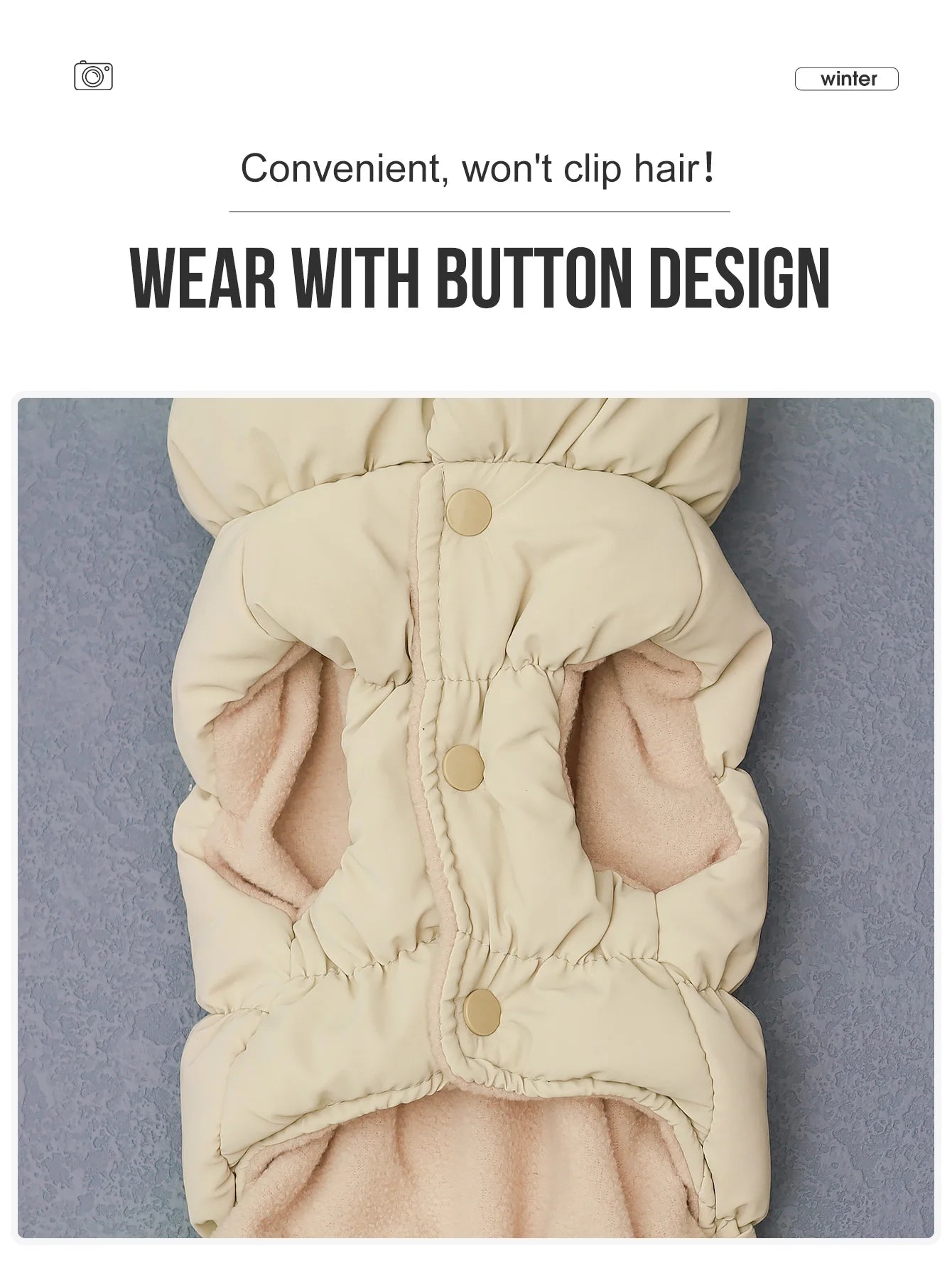 Dog Jacket For Autumn/Winter, Pet Coat, 3-Layer Thick Warm Outerwear,