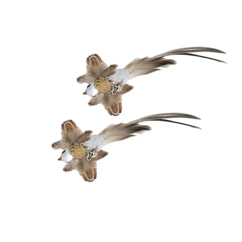 Simulation Bird Cat Toys Funny Interactive Peacock with Bell Cat Stick