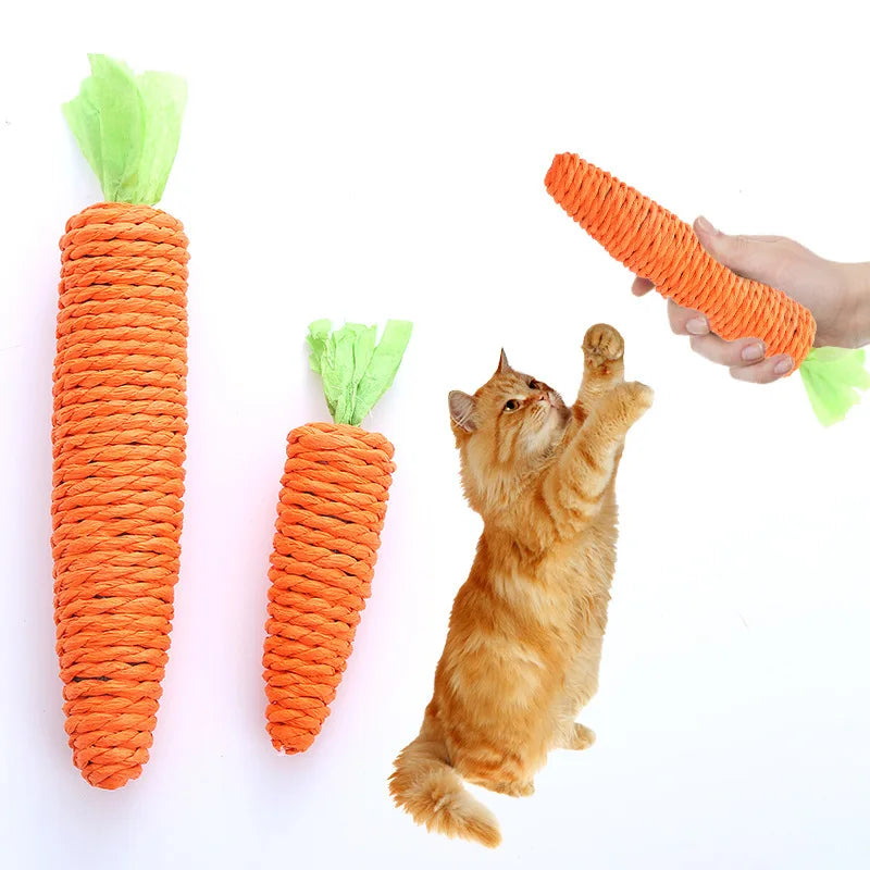 Cat Toy Carrot Sound Pet Products Bite Resistant Paper Rope Scratcher