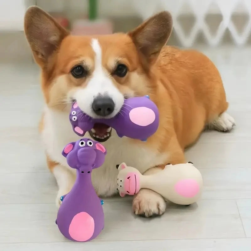 Soft Rubber Chewy Toys Four Styles Squeaky Interactive Throwing Games