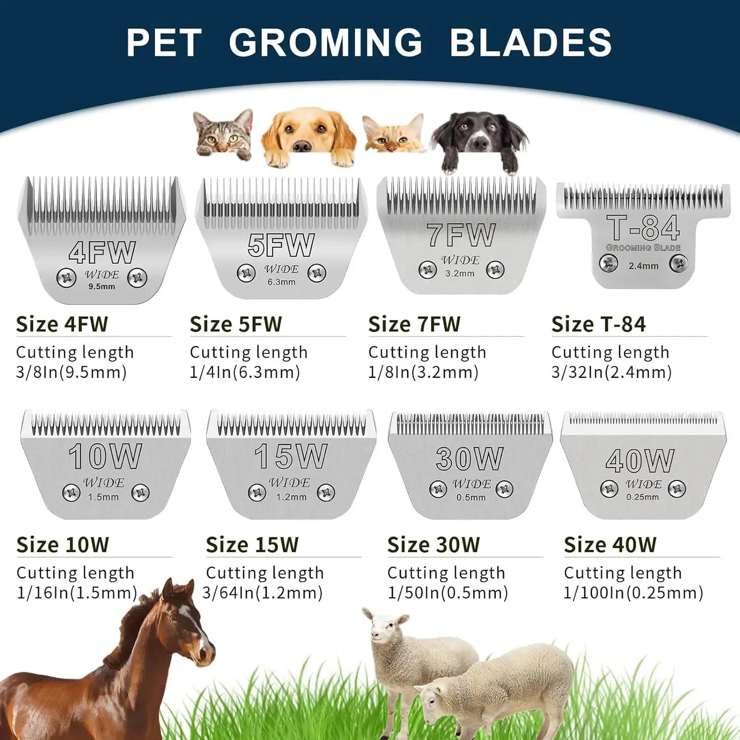 Detachable Animal wide Blade Compatible With Most Andis/Oster