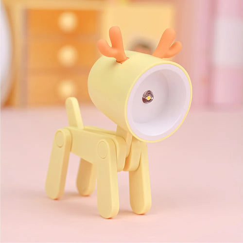LED Night Light Mini Folding Desk Lamp Cute Pet Lights Dog Deer