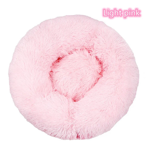 Super Soft Pet Cat Bed Plush Full Size Washable Calm Bed Donut Bed