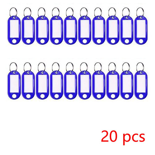 100 PCS KeyChain Labelable Plastic DIY Name Ring for Baggage Paper