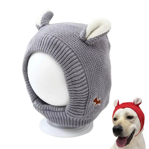 New Quiet Dog Ear Muffs Noise Protection Pet Ears Covers Knitted Hat