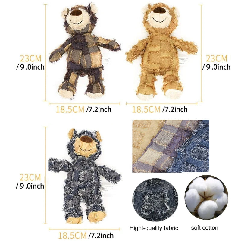 Pet Teddy Bear Soundmaking Toy Plush Interactive Dog Toys Grinding