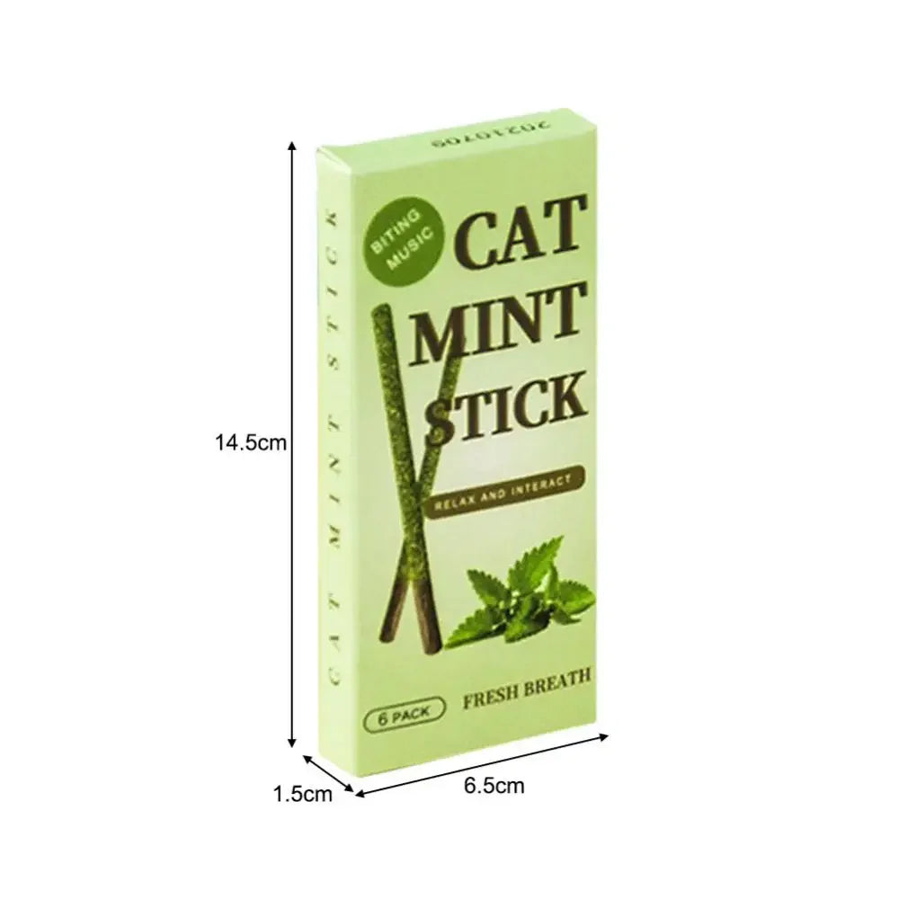 6pcs Natural Matatabi Cat Stick Mint Caught Bite Excited Rods