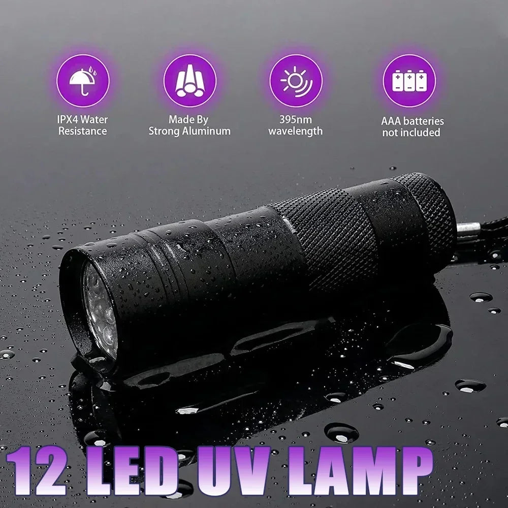 Portable LED Ultraviolet Torch IPX4 Waterproof 395nm 3W Mini UV Pen
