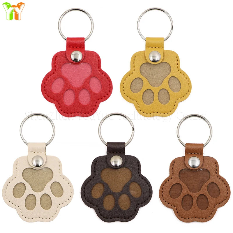 Memorial Leather Pet Hair Storage Bag Cat Paw Keychain Multifunctional