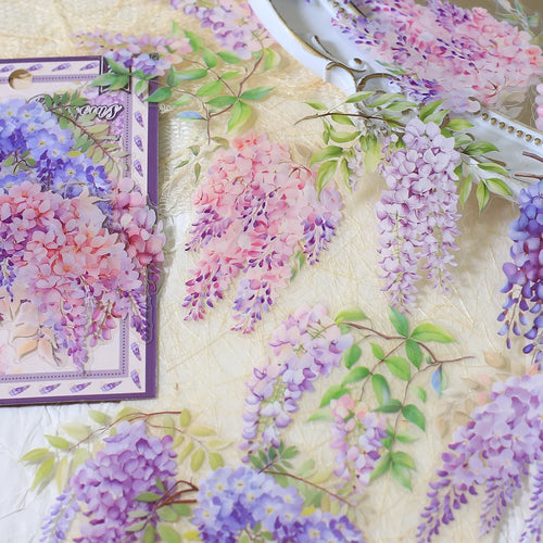 20pcs PET Floral Stickers Hand Account Collage PET Stickers for