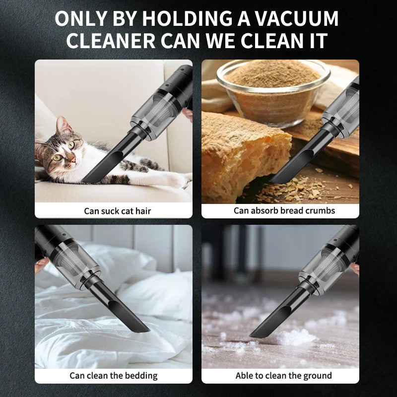 Handheld Car Vacuum Cleaner, 15000PA Portable Cordless, Dual use of