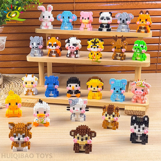 HUIQIBAO MINI Cute Pet Animal Penguin Model Building Block Micro Set
