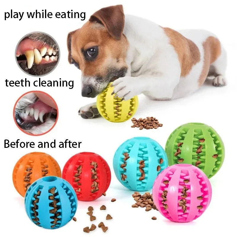 Natural Rubber Pet Dog Toys Dog Chew Toys Tooth Cleaning Treat Ball