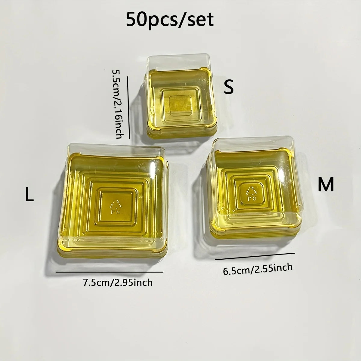 50pcs Clear Plastic Mini Cake Box Set  Baking and Kitchen Tools, ldeal