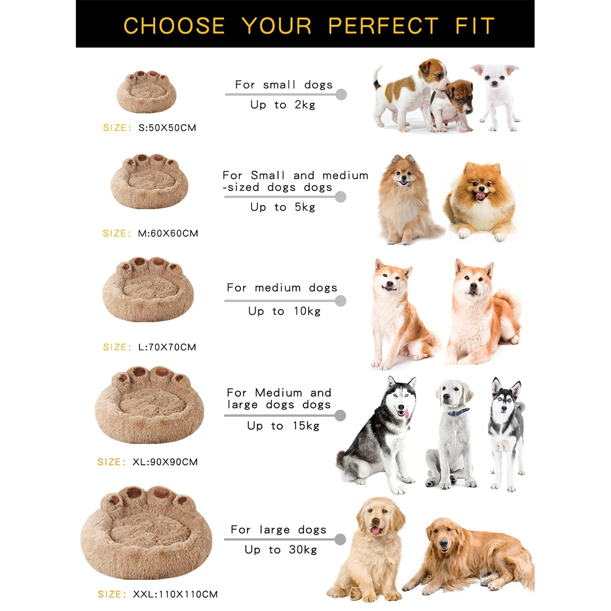 Fluffy Dog Bed Large Pet Products Dogs Beds Small Sofa Baskets Pets