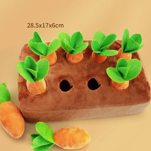 Dog Carrot Plush Toy Interactive Dog Toys Plush Puzzle Toys 2 In 1