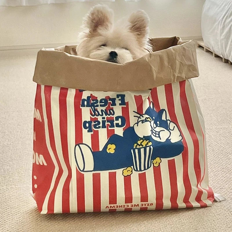 Creative Cute Hidden Food Pet Cat and Dog Kraft Paper Popcorn Paper