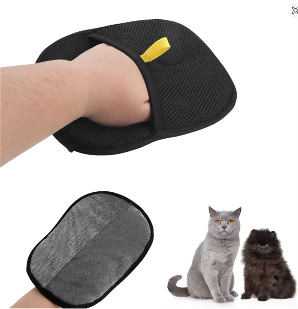 Pet Hair Removal Tool Reusable Static Removal Gloves, Double-Sided