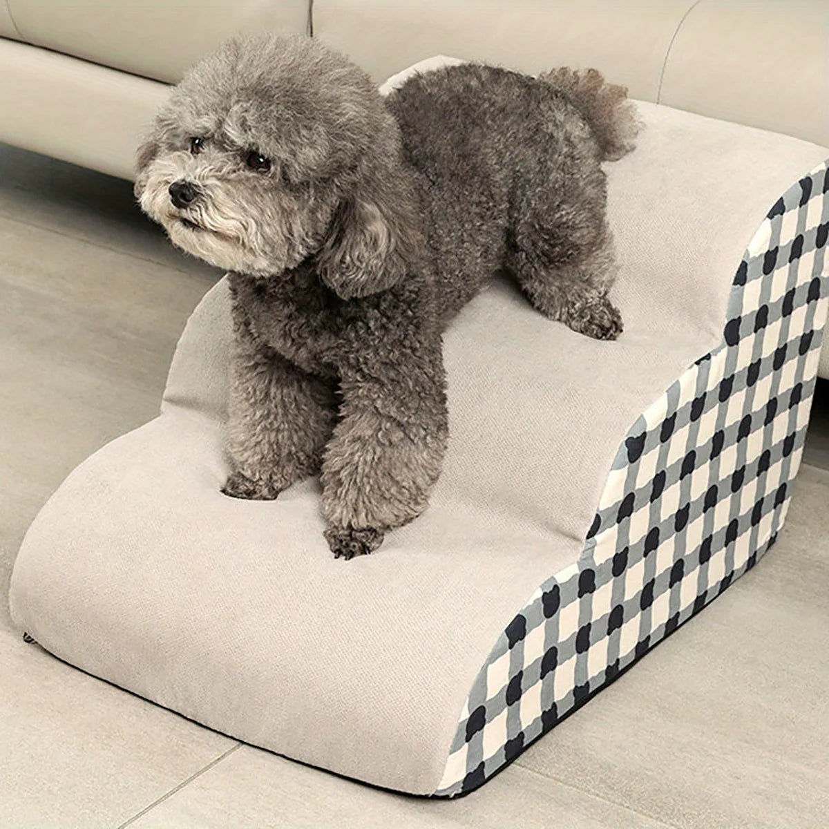 Pet 2/3 Steps High Density Foam Dog Secure Stairs Ramps Non-Slip Pet