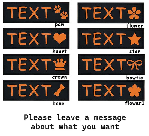 2 PCS Personalized Dog Name Labels Colorful Pattern Pet Harness Custom