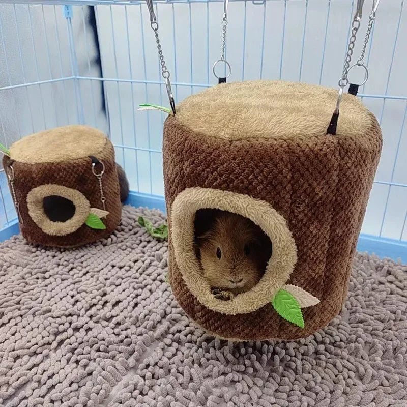 Tree Stump Shape Warm Hamster Hammock Winter Mole Tunnel Small Animal