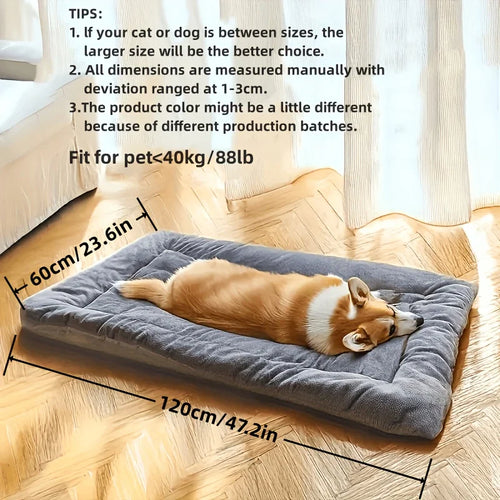 Oversized Plush Dog Cat Bed Sofa Crate Pad Ultra Soft Polyester Pet
