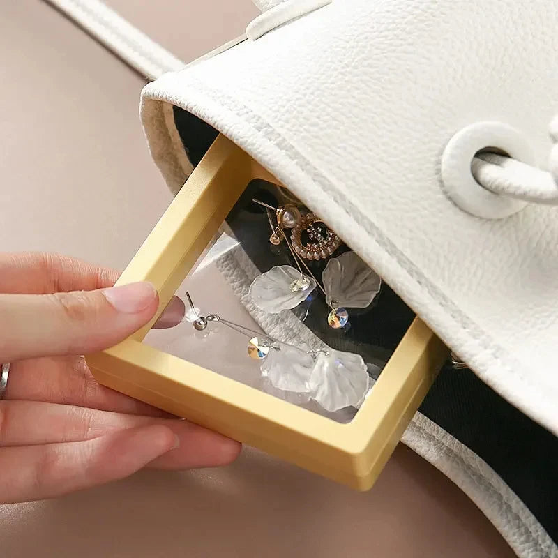 10PS Transparent Film Jewelry Packing Box Suspended Ring Earrings
