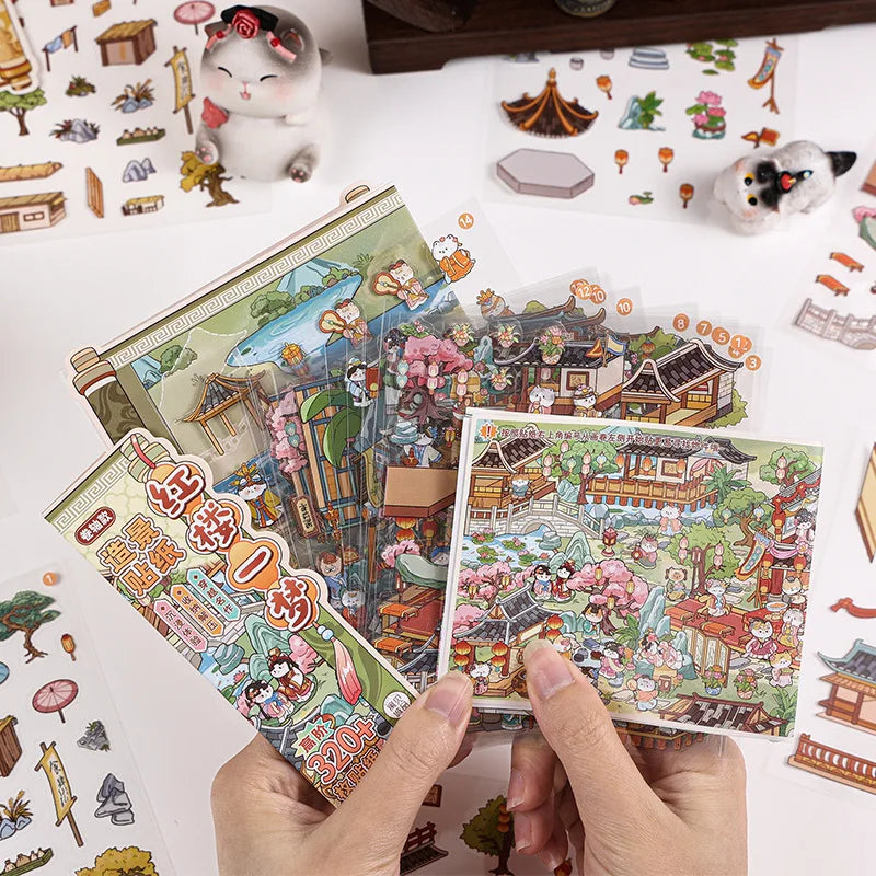 Kawaii  Masterpiece Scroll 3D classic work  Cartoon  animals Landscape