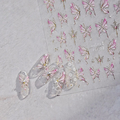 1pcs Jelly Nail Stickers Shiny French Ice Crystal Stars Love Self