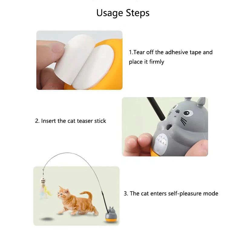 Chinchilla cat funny cat stick steel wire long pole feather cute cat