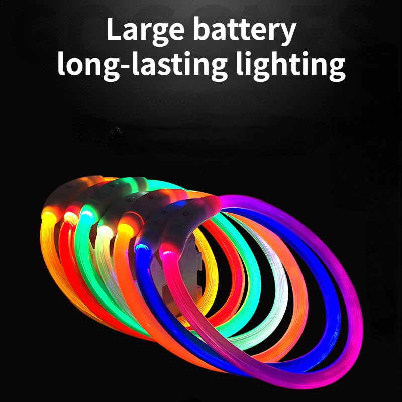 LED Pet Luminous Collar USB Charging Collar Teddy Anti Lost Collar Dog