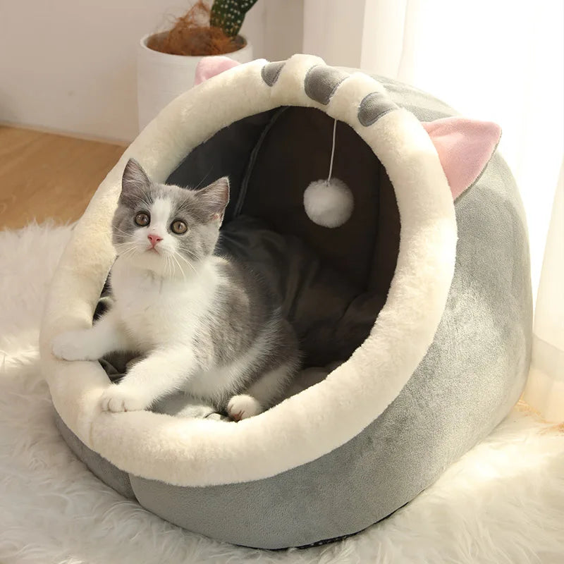 Pet Tent Cave Bed for Cats Small Dogs Self-Warming Cat Tent Bed Cat