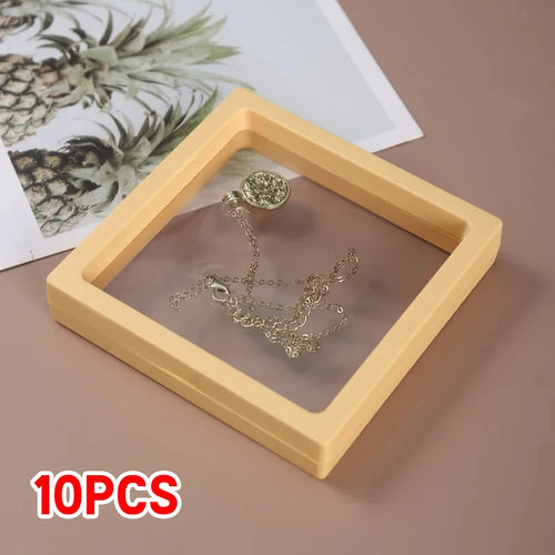 10PS Transparent Film Jewelry Packing Box Suspended Ring Earrings