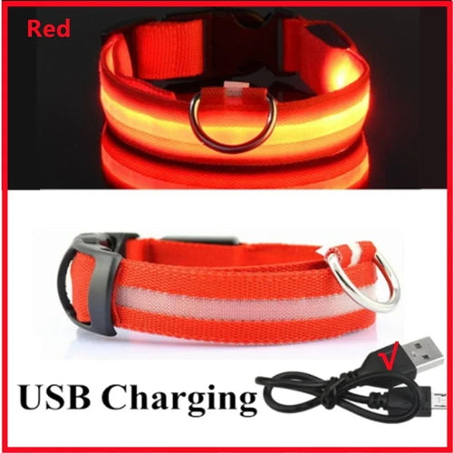 3 Modes Dog Luminous Charge Collar Led Usb Cat Dogs Collars Detachable