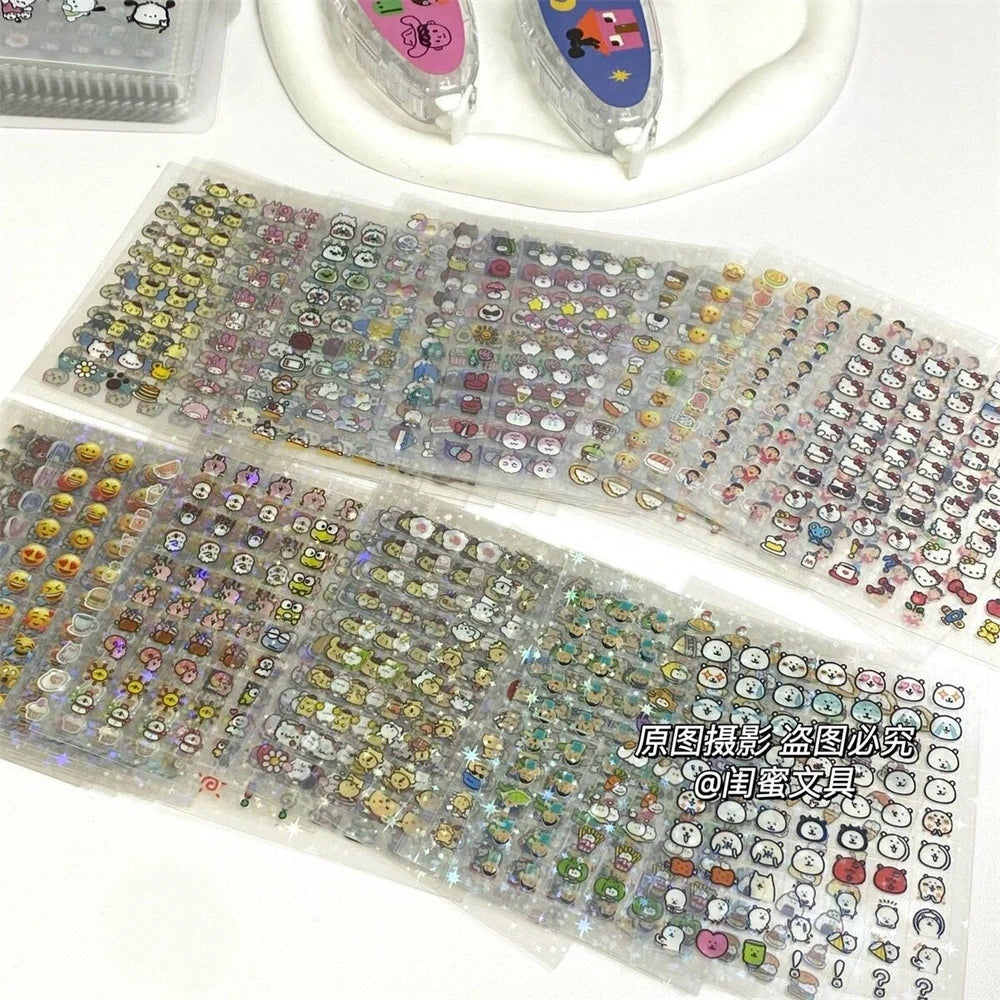 25Pcs 1750 Stickers MINI Cute emoji Cube Transparent Stickers PET DIY